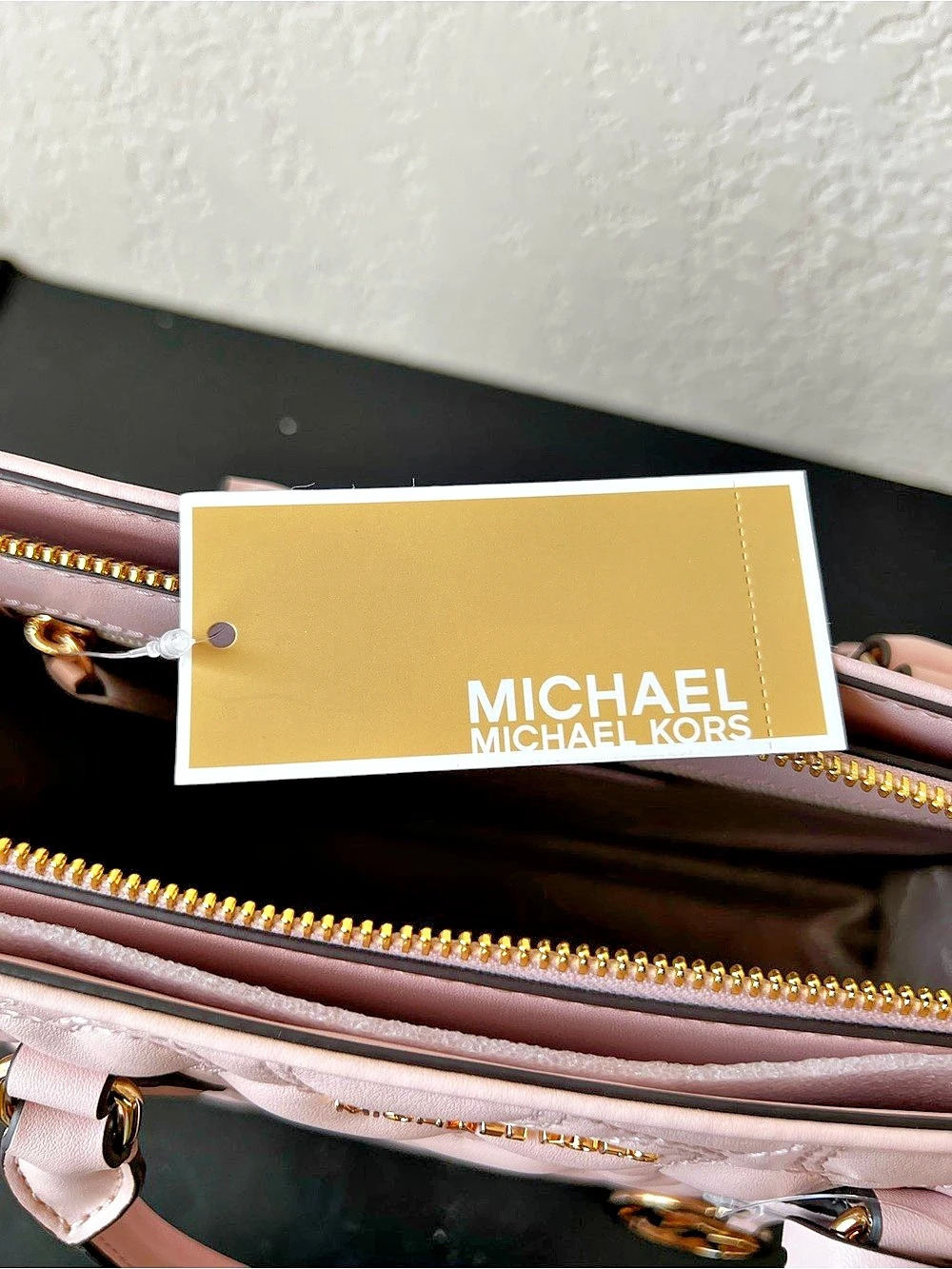 NWT Michael Kors Sheila Medium Heart Embroidered Satchel in Powder Blush Pink - Picture 10 of 11